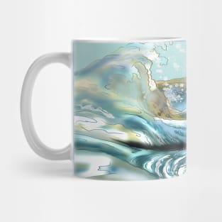 Blue moon rising at the Awa Prefecture whirlpool rapids in Japan Mug